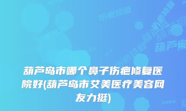 葫芦岛市哪个鼻子伤疤修复医院好(葫芦岛市艾美医疗美容网友力挺)