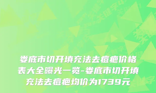娄底市切开填充法去痘疤价格表大全曝光一览-娄底市切开填充法去痘疤均价为1739元