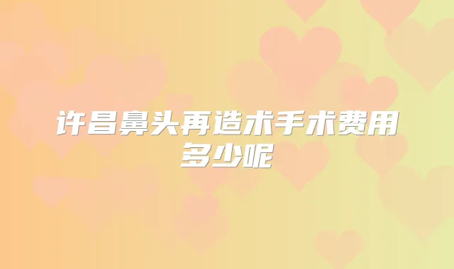 许昌鼻头再造术手术费用多少呢