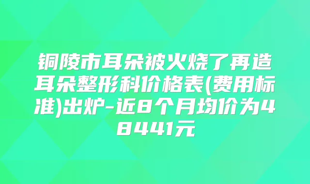 铜陵市耳朵被火烧了再造耳朵整形科价格表(费用标准)出炉-近8个月均价为48441元