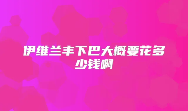 伊维兰丰下巴大概要花多少钱啊
