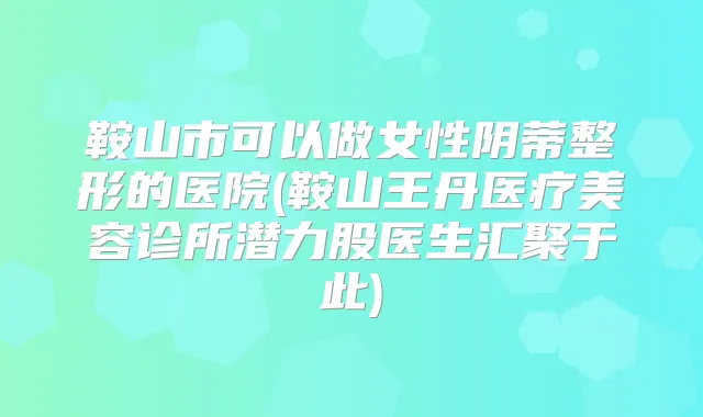 鞍山市可以做女性阴蒂整形的医院(鞍山王丹医疗美容诊所潜力股医生汇聚于此)