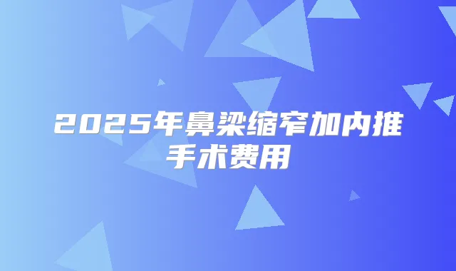 2025年鼻梁缩窄加内推手术费用