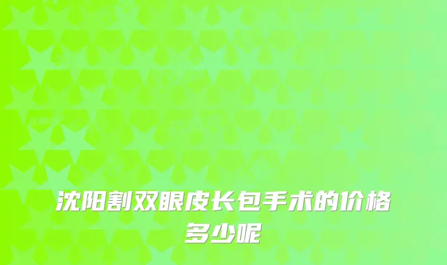 沈阳割双眼皮长包手术的价格多少呢