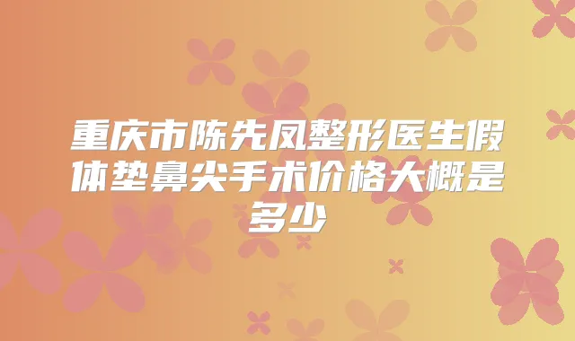 重庆市陈先凤整形医生假体垫鼻尖手术价格大概是多少