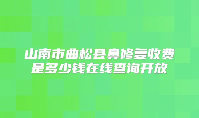 山南市曲松县鼻修复收费是多少钱在线查询开放