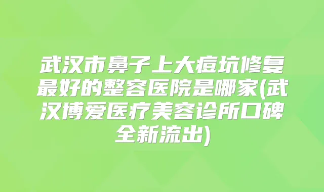 武汉市鼻子上大痘坑修复好的整容医院是哪家(武汉博爱医疗美容诊所口碑全新流出)