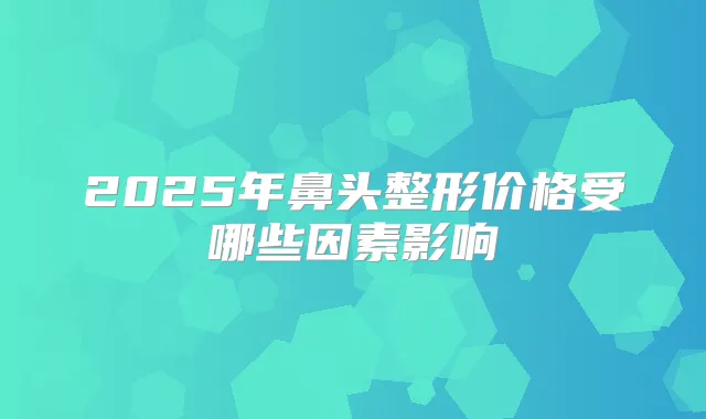 2025年鼻头整形价格受哪些因素影响