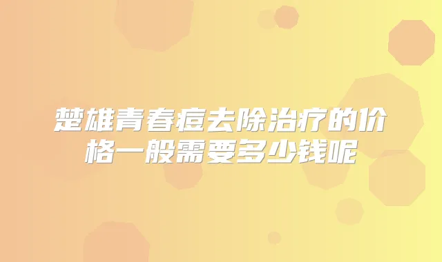 楚雄青春痘去除的价格一般需要多少钱呢
