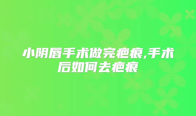 小阴唇手术做完疤痕,手术后如何去疤痕