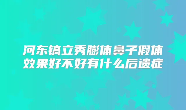 河东镐立秀膨体鼻子假体效果好不好有什么后遗症