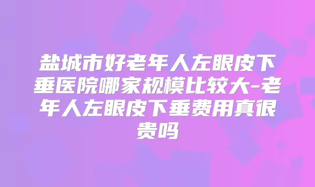 盐城市好老年人左眼皮下垂医院哪家规模比较大-老年人左眼皮下垂费用真很贵吗