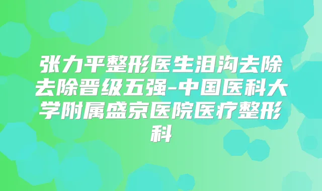 张力平整形医生泪沟去除去除晋级五强-中国医科大学附属盛京医院医疗整形科
