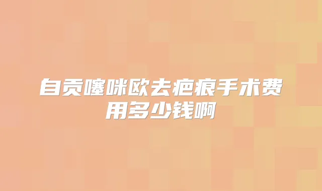 自贡噻咪欧去疤痕手术费用多少钱啊