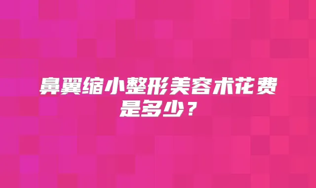 鼻翼缩小整形美容术花费是多少？