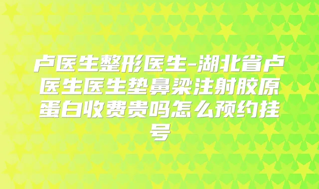 卢医生整形医生-湖北省卢医生医生垫鼻梁注射胶原蛋白收费贵吗怎么预约挂号