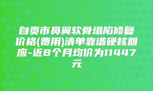 自贡市鼻翼软骨塌陷修复价格(费用)清单靠谱硬核回应-近8个月均价为11447元