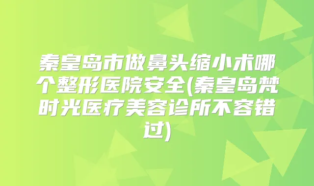 秦皇岛市做鼻头缩小术哪个整形医院安全(秦皇岛梵时光医疗美容诊所不容错过)