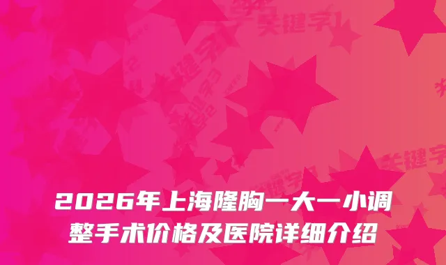 2026年上海隆胸一大一小调整手术价格及医院详细介绍