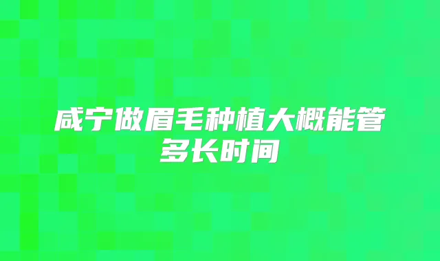 咸宁做眉毛种植大概能管多长时间