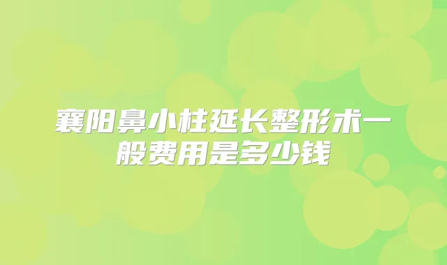 襄阳鼻小柱延长整形术一般费用是多少钱