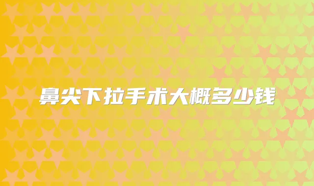鼻尖下拉手术大概多少钱