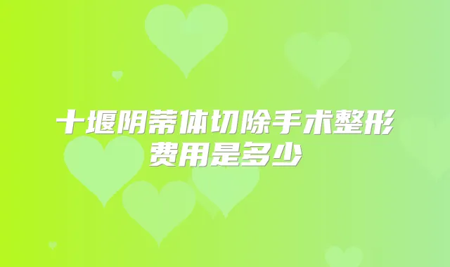十堰阴蒂体切除手术整形费用是多少