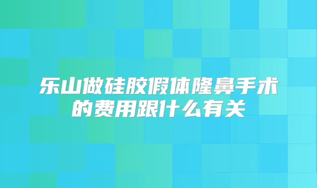 乐山做硅胶假体隆鼻手术的费用跟什么有关