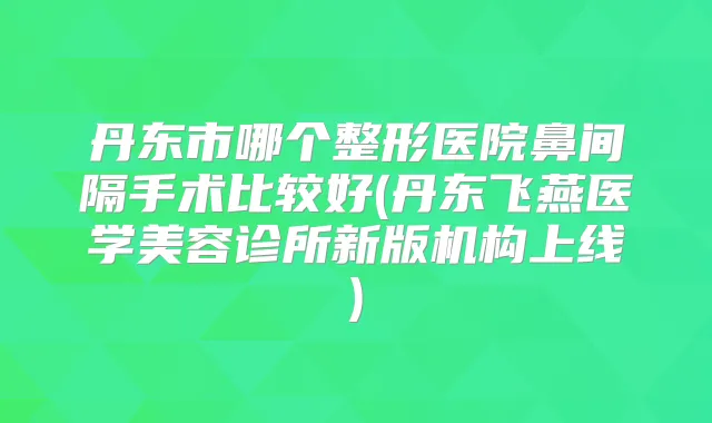 丹东市哪个整形医院鼻间隔手术比较好(丹东飞燕医学美容诊所新版机构上线)