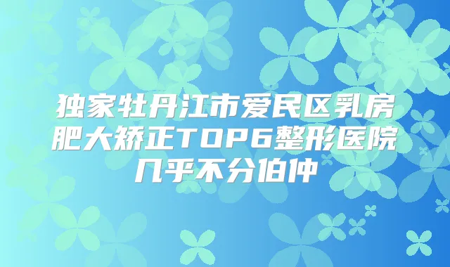 牡丹江市爱民区乳房肥大矫正TOP6整形医院几乎不分伯仲