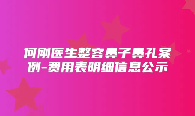 何刚医生整容鼻子鼻孔案例-费用表明细信息公示