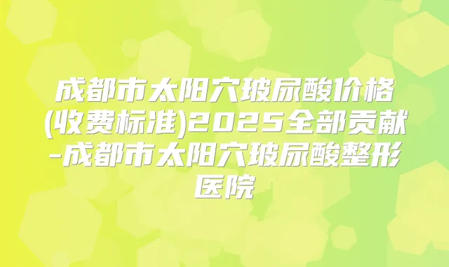 title="成都市太阳穴玻尿酸价格(收费标准)2025全部贡献-成都市太阳穴玻尿酸整形医院"