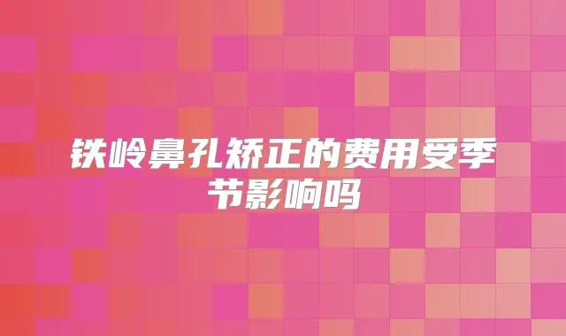 铁岭鼻孔矫正的费用受季节影响吗