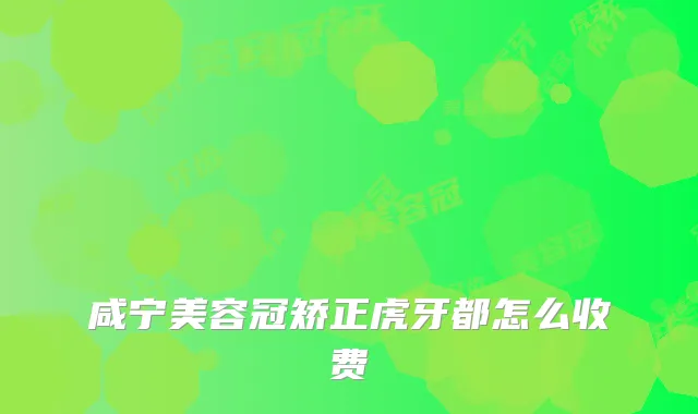 咸宁美容冠矫正虎牙都怎么收费