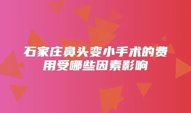 title="石家庄鼻头变小手术的费用受哪些因素影响"