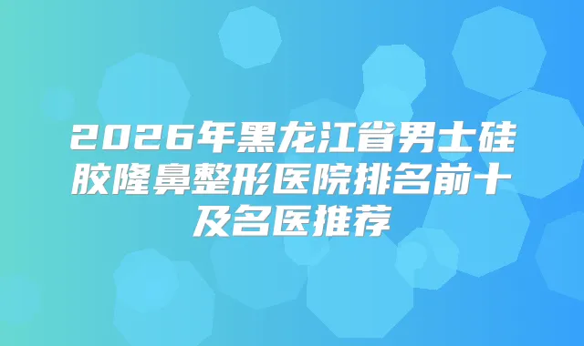 2026年黑龙江省男士硅胶隆鼻整形医院排名前十及名医推荐