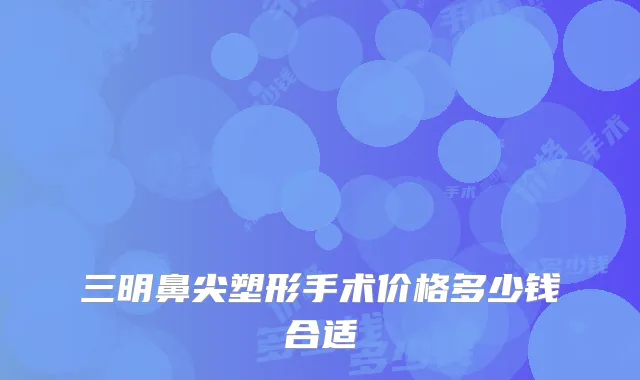 三明鼻尖塑形手术价格多少钱合适