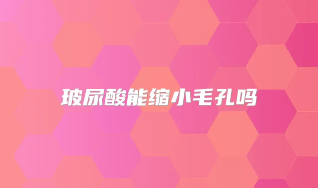 玻尿酸能缩小毛孔吗