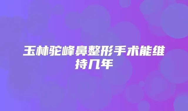 玉林驼峰鼻整形手术能维持几年