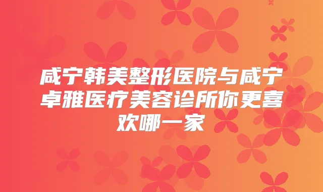 咸宁韩美整形医院与咸宁卓雅医疗美容诊所你更喜欢哪一家