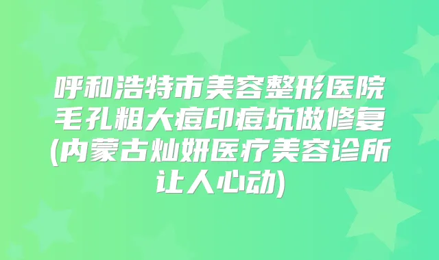 呼和浩特市美容整形医院毛孔粗大痘印痘坑做修复(内蒙古灿妍医疗美容诊所让人心动)