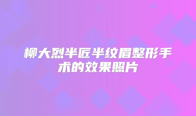 柳大烈半匠半纹眉整形手术的效果照片
