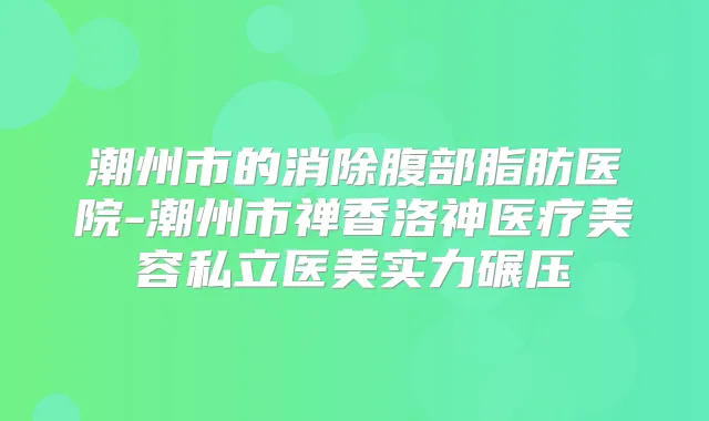 潮州市的消除腹部脂肪医院-潮州市禅香洛神医疗美容私立医美实力碾压