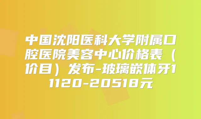 中国沈阳医科大学附属口腔医院美容中心价格表（价目）发布-玻璃嵌体牙11120-20518元