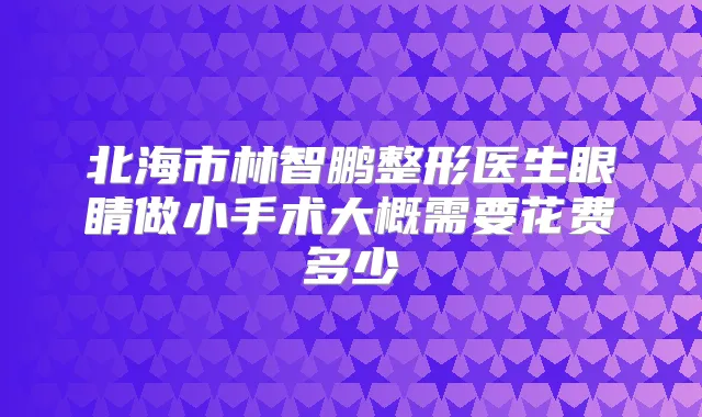 北海市林智鹏整形医生眼睛做小手术大概需要花费多少