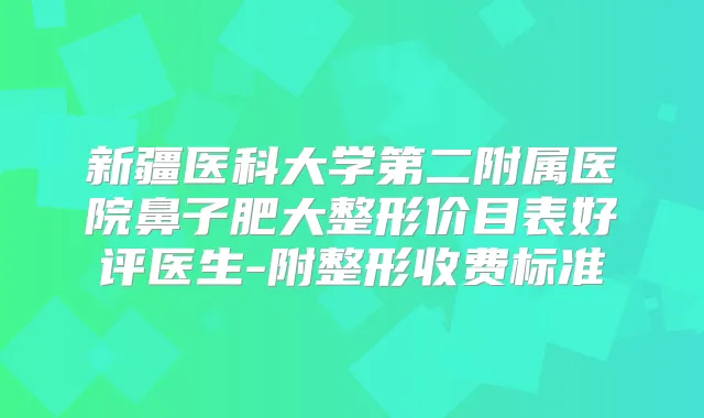 新疆医科大学第二附属医院鼻子肥大整形价目表好评医生-附整形收费标准