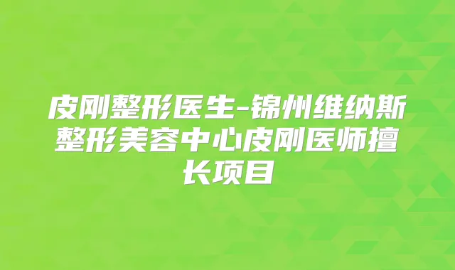 皮刚整形医生-锦州维纳斯整形美容中心皮刚医师擅长项目