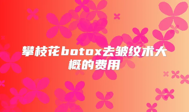 攀枝花去皱纹术大概的费用