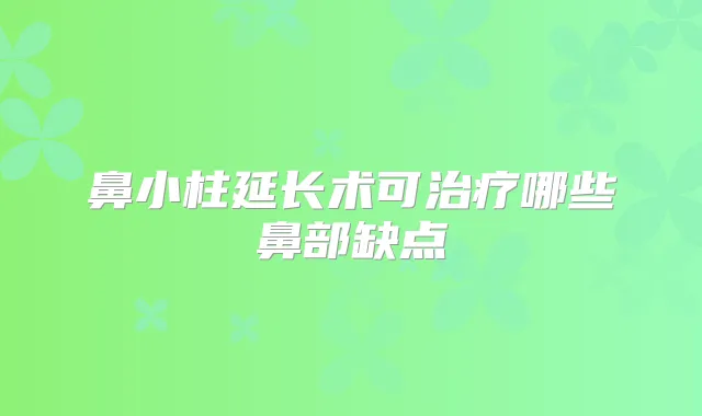 鼻小柱延长术可哪些鼻部缺点