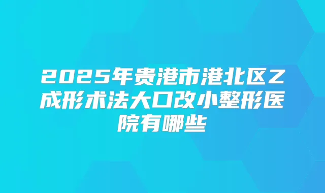 2025年贵港市港北区Z成形术法大口改小整形医院有哪些